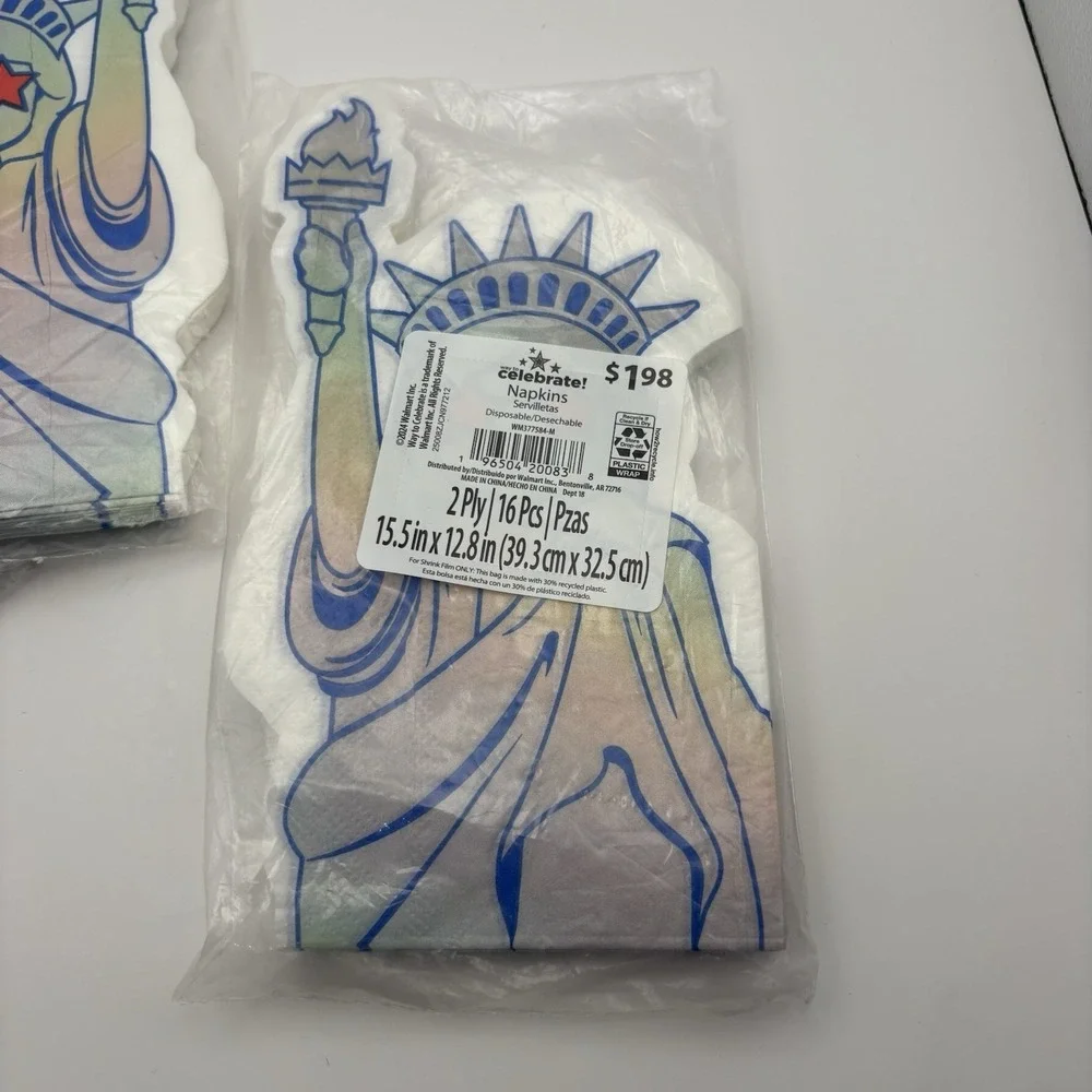 CELEBRATE! Patriotic Statue of Liberty 2-Ply Napkin Set 48pc (16x3Pk)